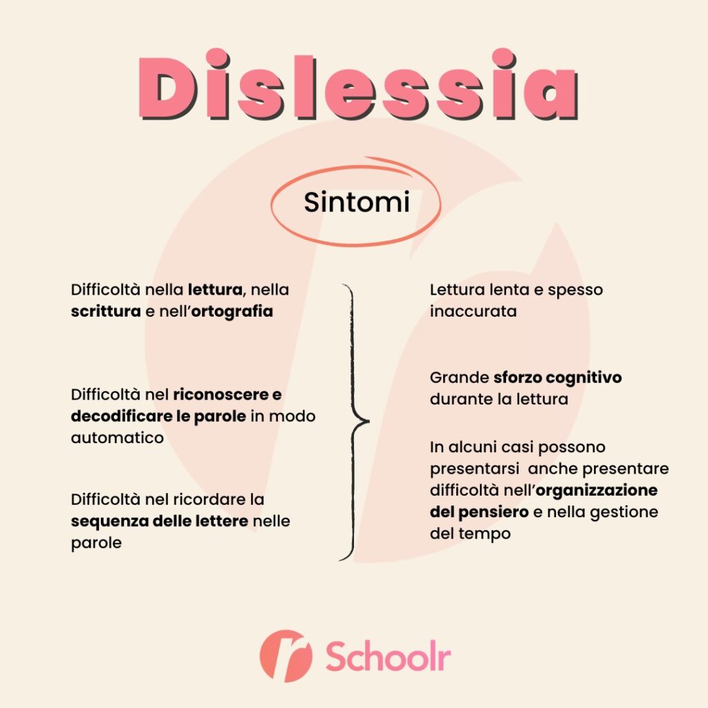 Dislessia sintomi